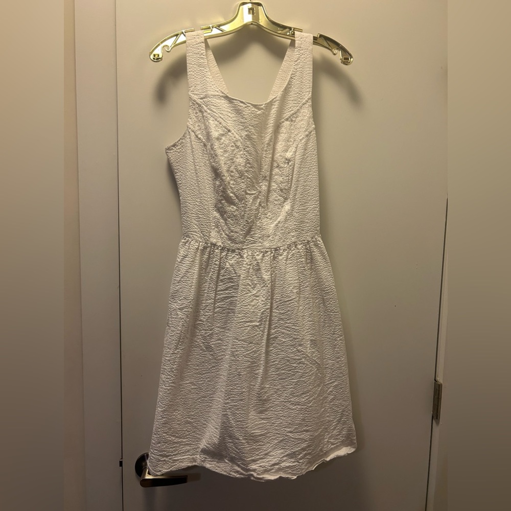 All white seersucker Lilly Pulitzer dress!